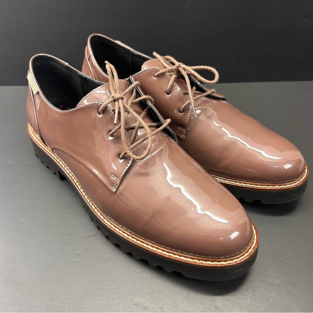 Mephisto Sabatini Oxford Patent Leather Shoe Brown Women’s Size 9.5 US